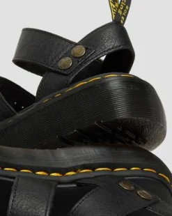 Gryphon Quad Leren Platform Sandalen in Zwart