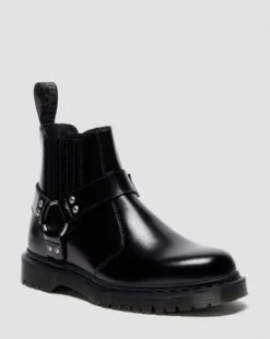 2976 HARNESS ANALINE LEREN CHELSEA BOOTS in Zwart