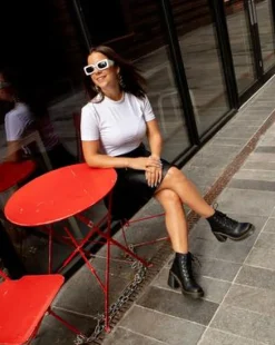 Jesy Sendal Leren Hakken in Zwart