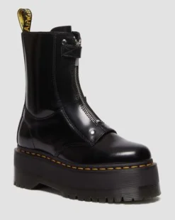 Jetta Hi Max Buttero Leren Platform Laarzen in Zwart