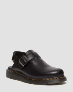 Jorge II Brando Leren Slingback Mules in Zwart