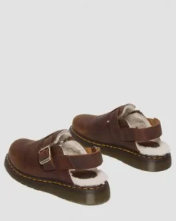 Jorge II Imitatiebont Gevoerde Mules in Warm Tan