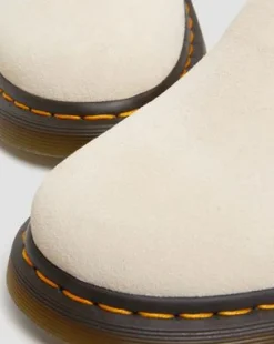 Jorge II Suède & Leren Slingback Mules in Parchment Beige
