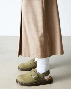 Jorge II Tumbled Nubuck Leren Slingback Mules in Muted Olive