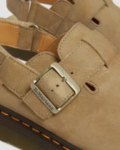 Jorge II Tumbled Nubuck Leren Slingback Mules in Savanne Bruin