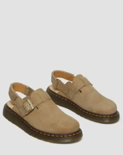 Jorge II Tumbled Nubuck Leren Slingback Mules in Savanne Bruin