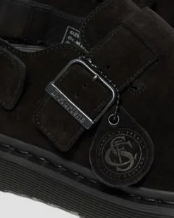 Jorge Made In England Suède Mules in Zwart