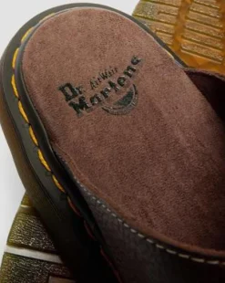 Josef Slide Grizzly Leren Sandalen in Donkerbruin