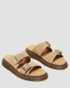 Josef suède slide-sandalen in Solbrun