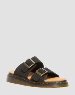 Josef suède slide-sandalen in Zwart
