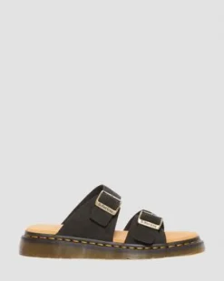 Josef suède slide-sandalen in Zwart