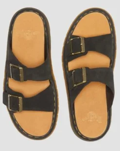Josef suède slide-sandalen in Zwart