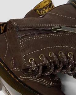 Junior 1460 Getrommeld Nubuck Laarzen in Donkerbruin