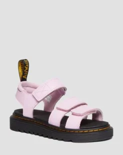 Junior Klaire Athena Leren Velcro Sandalen met Band in Licht Rosa