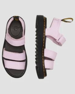 Junior Klaire Athena Leren Velcro Sandalen met Band in Licht Rosa