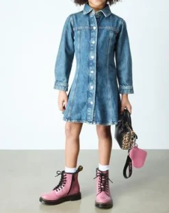 Junior 1460 Lamper Lakleren Laarzen in Dms Roze