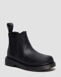 Junior 2976 Leonore Imitatiebont Gevoerde Chelsea Boots in Zwart