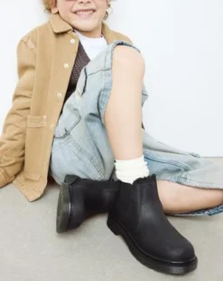 Junior 2976 Leonore Imitatiebont Gevoerde Chelsea Boots in Zwart