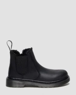 Junior 2976 Leonore Imitatiebont Gevoerde Chelsea Boots in Zwart
