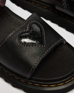 Junior Marlowe Ii Glitterhart Leren Schoenen met Riem in Zwart