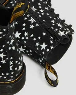 Junior 1460 Pascal Star Suede Lace Up Boots in Zwart