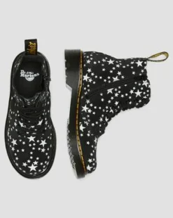 Junior 1460 Pascal Star Suede Lace Up Boots in Zwart