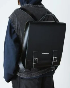Kiev Leren Box Laptop Rugtas in Zwart