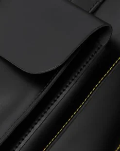 Kiev Smooth Leren Laptop Rugtas in Zwart