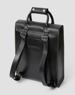 Kiev Smooth Leren Laptop Rugtas in Zwart