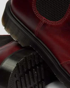 2976 Klassieke Kalfsleren Chelsea Boots in Burgundy
