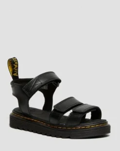 Kleire Leren Sandalen met Band voor Kinderen in Zwart