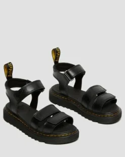 Kleire Leren Sandalen met Band voor Kinderen in Zwart
