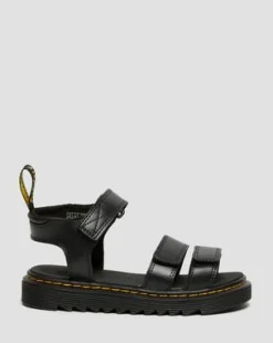 Kleire Leren Sandalen met Band voor Kinderen in Zwart