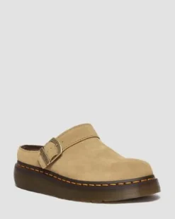 Laketen Bronx Suède Platform Mules in Solbrun