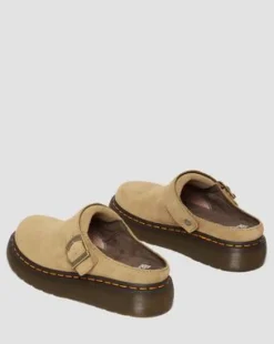 Laketen Bronx Suède Platform Mules in Solbrun