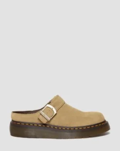 Laketen Bronx Suède Platform Mules in Solbrun
