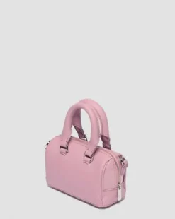 Lakleren Minihengseltas in Dusty Roze