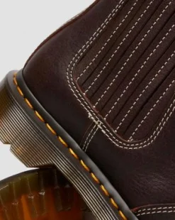 2976 Leonore II Met Imitatiebont Gevoerde Grizzly Leren Chelsea Boots in Donkerbruin