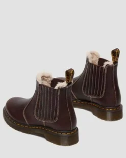 2976 Leonore II Met Imitatiebont Gevoerde Grizzly Leren Chelsea Boots in Donkerbruin