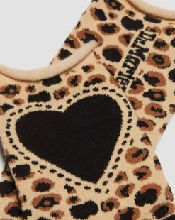 Leopard Heart sokken in katoenmix in Licht Bruin