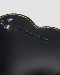 Leren Hartvormige Sleutelhanger Handtas in Zwart