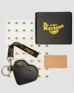 Leren Hartvormige Sleutelhanger Handtas in Zwart