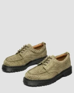 Lowell Hair-On Leren Moc Toe Schoenen in Olijfkleurig Groen