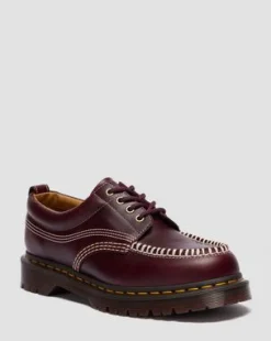 Lowell Leren Moc Toe Schoenen in Cherry Red