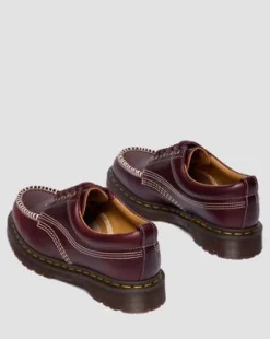 Lowell Leren Moc Toe Schoenen in Cherry Red