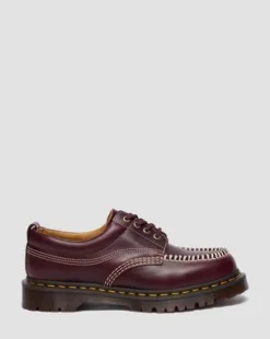 Lowell Leren Moc Toe Schoenen in Cherry Red