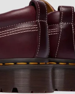 Lowell Leren Moc Toe Schoenen in Cherry Red