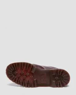Lowell Leren Moc Toe Schoenen in Cherry Red