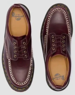 Lowell Leren Moc Toe Schoenen in Cherry Red
