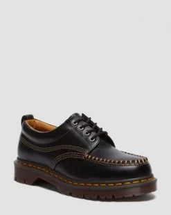 Lowell Leren Moc Toe Schoenen in Zwart